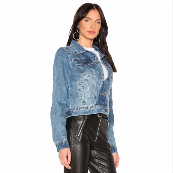 Free People Rumors Patchwork Two-Tone Denim Jean Jacket Women's Size XSmall - Picture 2 of 14